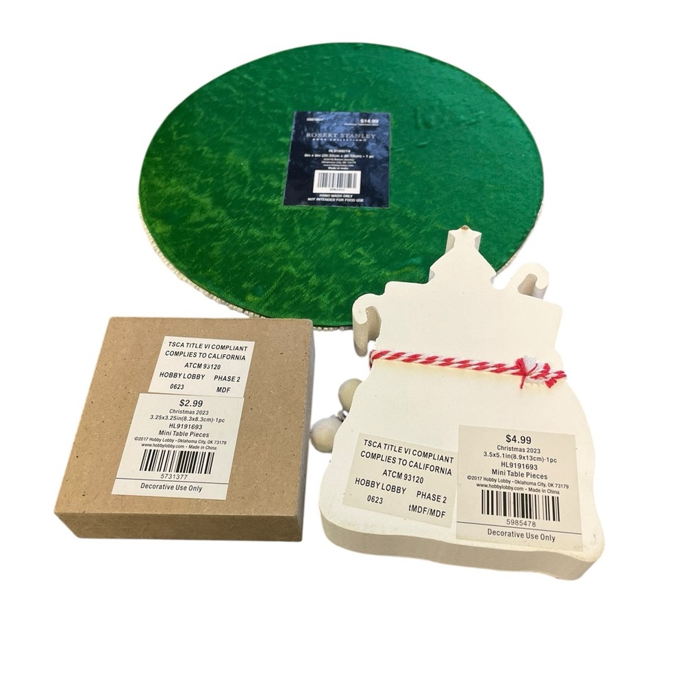 Hobby Lobby Festive Coaster Set - Red, Green, White - Picture 2 of 4